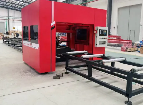 H Beam CNC Plasma Bevel Cutting Machine for Metal Fabrication Structure Profile Round Pipe / Square Tube Box / Channels / Angle Steel