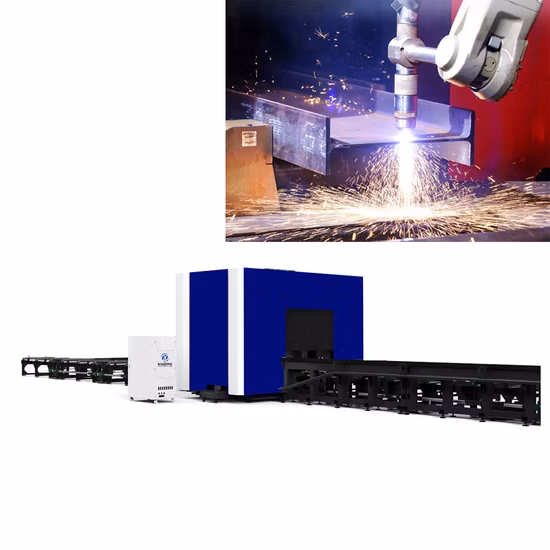 Máquina de corte en bisel por plasma CNC con viga H para perfil de estructura de fabricación de metal, tubo redondo/caja de tubo cuadrado/canales/ángulo de acero